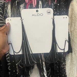 Aldo Black and Silver chain bra
